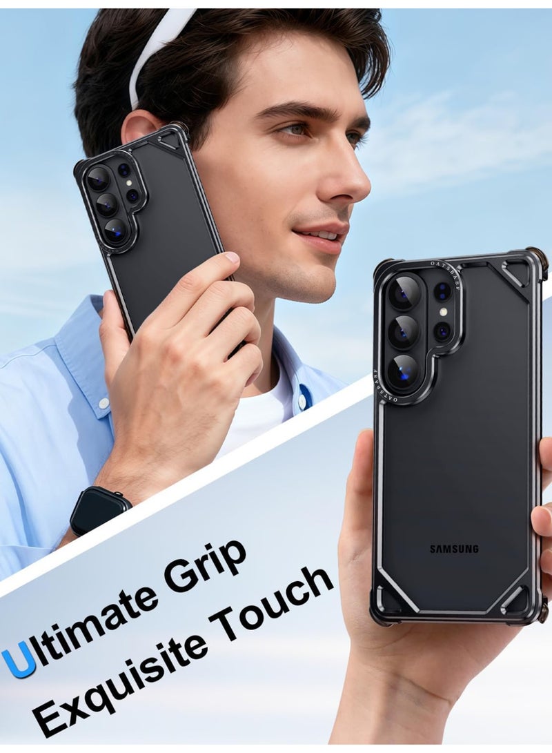 Oatsbasf for Samsung Galaxy S26 Ultra Case, No Back Design, Aluminum Metal Frame, 4 Corner Shockproof Protection, Black - Image 2