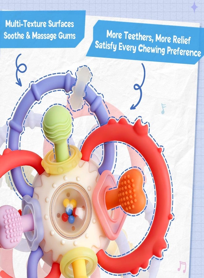 TOHIBEE Baby Sensory Teething Toys 0-6 6-12 Months, Silicone Teether Rattle Toy - Image 3