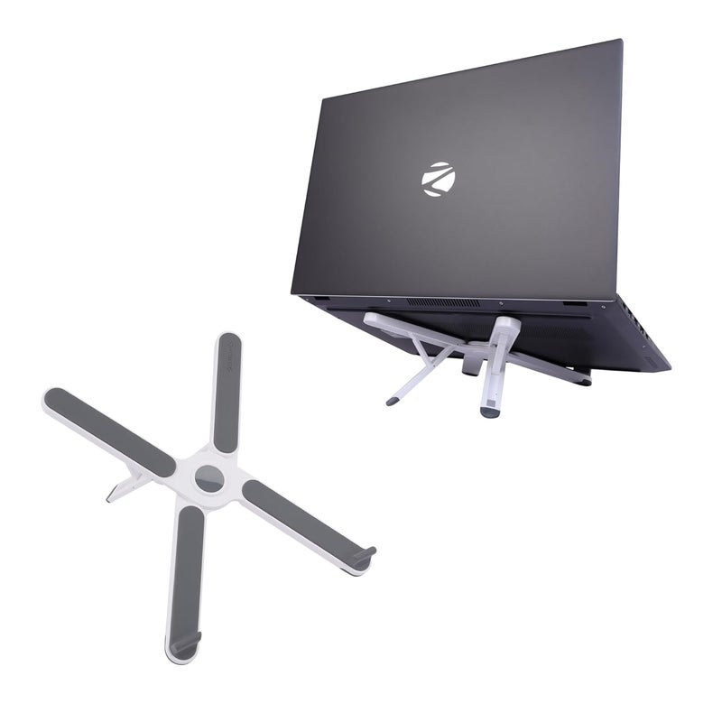 ZEBRONICS ZEBRONICS NS1200 Laptop Stand with X Foldable Design 7 Adjustable Levels AntiSlip Silicone Rubber Pads Supports up to 17inch Laptop Sizes 5kg Max Weight Ergonomic Design  - Image 1