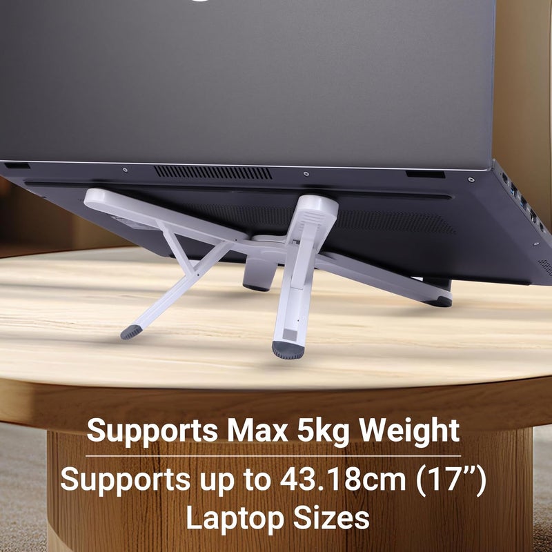 ZEBRONICS ZEBRONICS NS1200 Laptop Stand with X Foldable Design 7 Adjustable Levels AntiSlip Silicone Rubber Pads Supports up to 17inch Laptop Sizes 5kg Max Weight Ergonomic Design  - Image 4