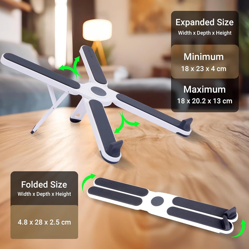 ZEBRONICS ZEBRONICS NS1200 Laptop Stand with X Foldable Design 7 Adjustable Levels AntiSlip Silicone Rubber Pads Supports up to 17inch Laptop Sizes 5kg Max Weight Ergonomic Design  - Image 3