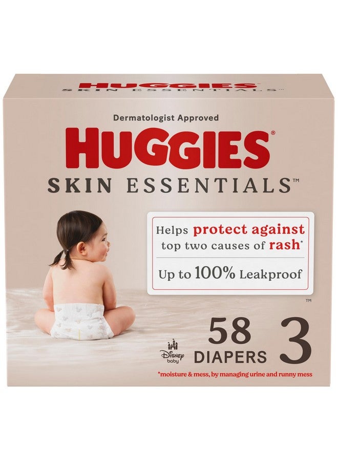 هجيز حفاضات هجيز مقاس 3، حفاضات أطفال أساسية للبشرة، مقاس 3 (16-28 رطلاً)، 58 قطعة - Image 1