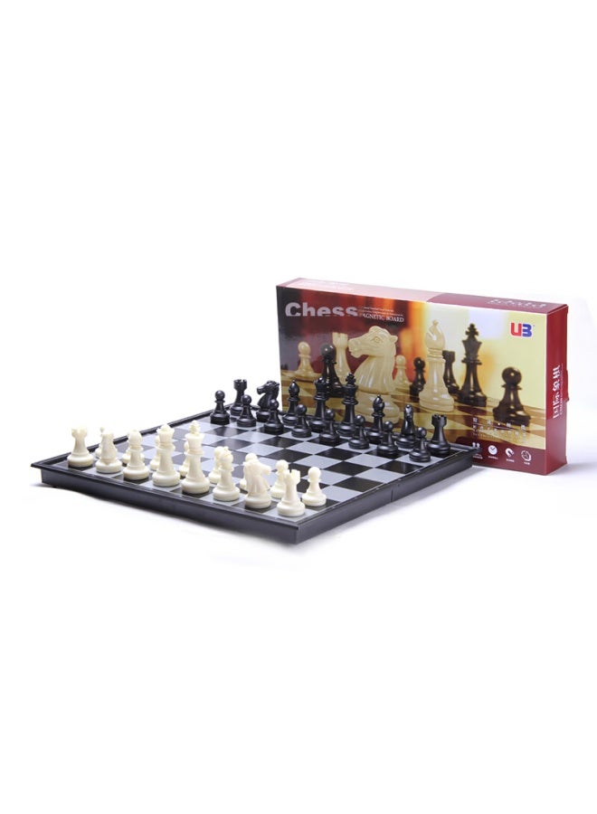 Ub International Chess Set, Black And White Magnetic Folding Portable, For Adults, Children, Students, Teaching Use, 4812b-c - Image 2