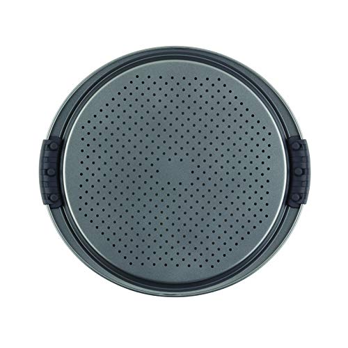 Anolon Advanced Nonstick Bakeware 13-Inch Pizza Crisper, Gray with Silicone Grips - Image 4