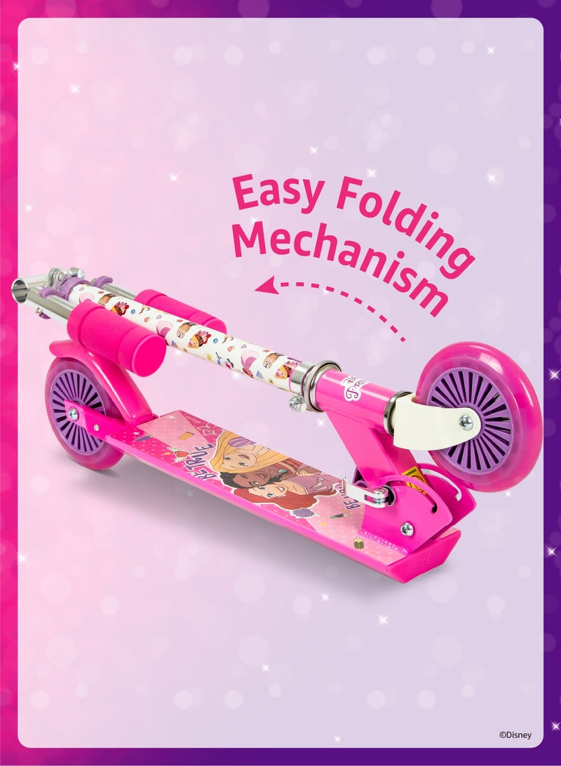 Spartan Disney Princess Kids Kick Scooter | Light-Up Wheels | Lightweight Frame | Height-Adjustable Handlebar | Easy-Fold Mechanism | Kids scooter  - Image 5
