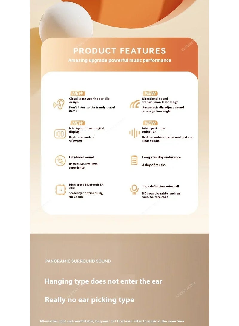 Comfortable Hanging Ear Design Wireless Earbuds Bluetooth Sports Headphones High Fidelity Audio Extended Playtime Headset - Image 3