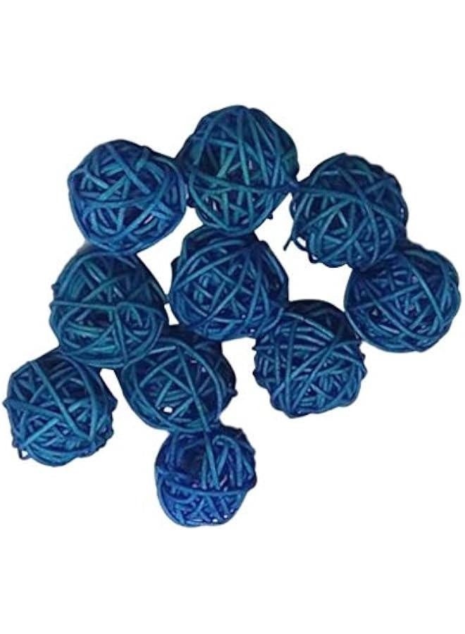كرات مصنوعة من الروطان، 10 قطع، كرات زخرفية لتزيين الفازة، تعبئة للحرف اليدوية، حفلات، زينة حفلات الزفاف، استحمام الأطفال، إكسسوارات، القطر: 30 ملم، باللون الأزرق - Image 4