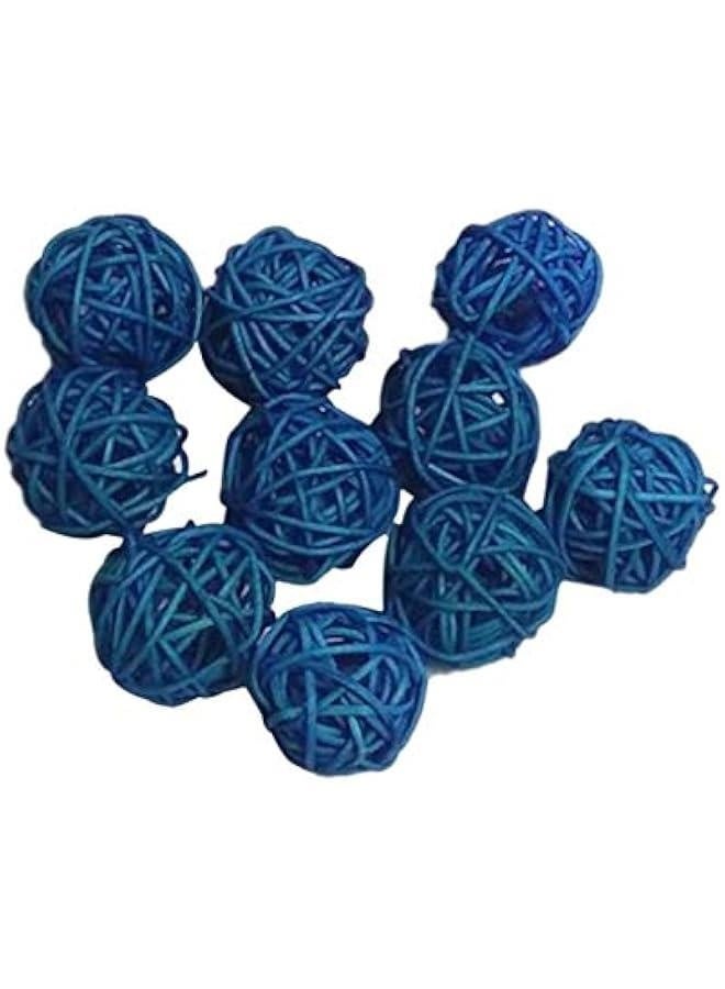 كرات مصنوعة من الروطان، 10 قطع، كرات زخرفية لتزيين الفازة، تعبئة للحرف اليدوية، حفلات، زينة حفلات الزفاف، استحمام الأطفال، إكسسوارات، القطر: 30 ملم، باللون الأزرق - Image 5