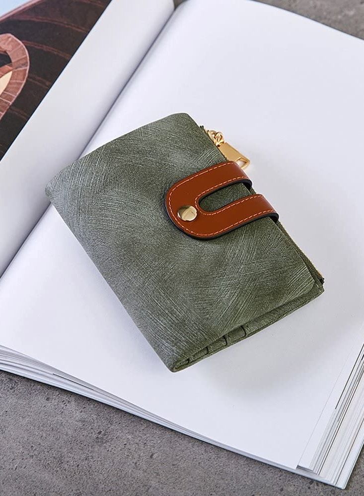 NIBEMINENT Women's Rfid Small Double-Fold Leather wallet Mini Zipper wallet ID Card Pocket  - Image 5