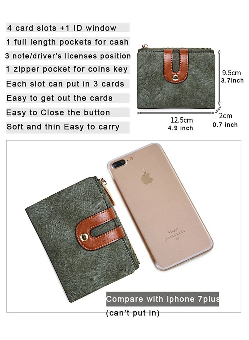 NIBEMINENT Women's Rfid Small Double-Fold Leather wallet Mini Zipper wallet ID Card Pocket  - Image 4