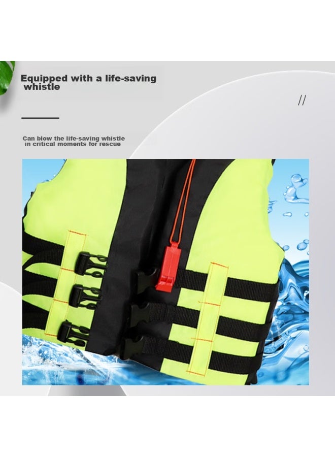 Asorain Green Children's Life Jacket, Swimming Suit With Whistle, Reflective Strips, Outdoor Flood Prevention, Rafting, Surfing Safety Gear - Image 3