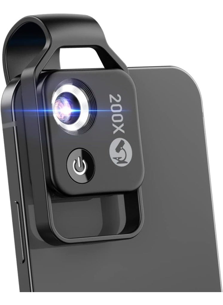 ميكروسكوب هاتف APEXEL مع عدسة CPL / ضوء LED ، مرفق كاميرا ميكروسكوب جيب Nano Zoom 200X مع مقطع عالمي لمعظم هاتف iPhone / Andriod - أفضل هدية للاستمتاع بميكروولد للأطفال والكبار - Image 1