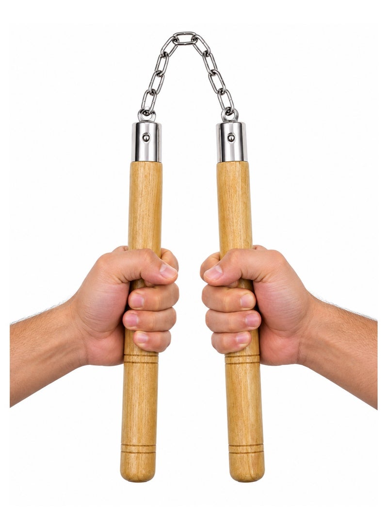 H PRO Wooden Nunchucks with Chain Link - Image 2