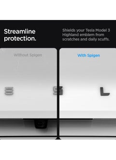 Spigen Rear Emblem Logo Full Cover for Tesla Model 3 2025 / 2024 Refresh (Highland) - Black  - Image 4