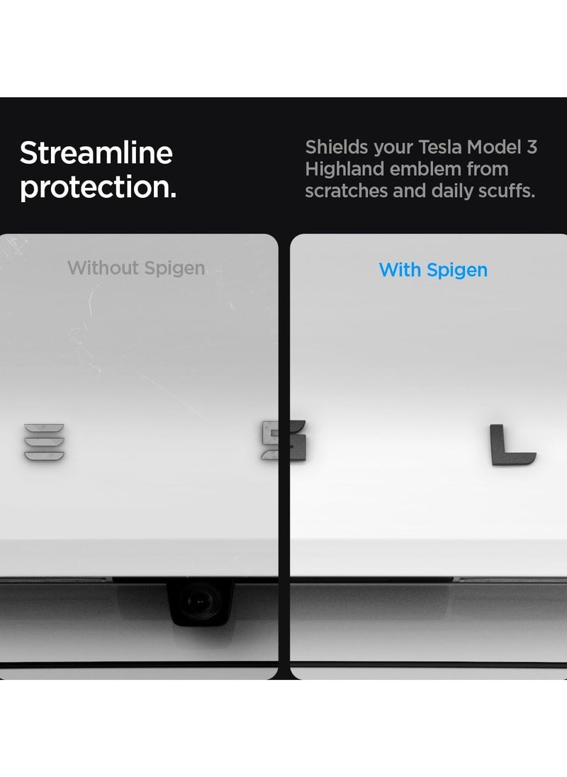 Spigen Rear Emblem Logo Full Cover for Tesla Model 3 2025 / 2024 Refresh (Highland) - Black  - Image 4