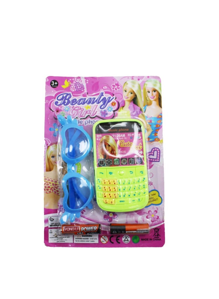 AL QADAH Kids Toy Mobile Phone and Sunglasses Set Fun and Imaginative Play for Ages 3+ - Image 1