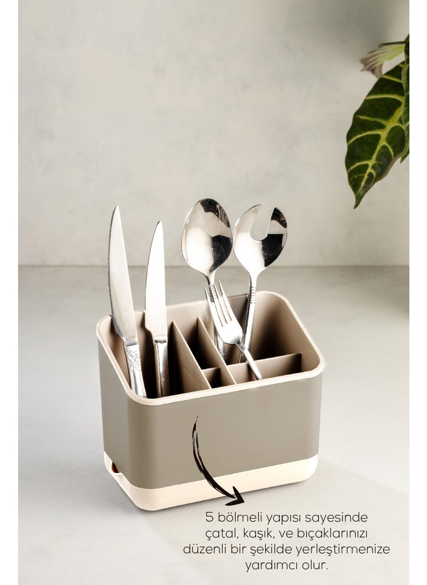 5 Compartment Organizer Cutlery Holder Countertop Spoon Organizer Beige - pzsku/ZAD7F25F8D8391BB876D2Z/45/_/1724656920/14223135-6d90-40b9-9052-60a08458288b