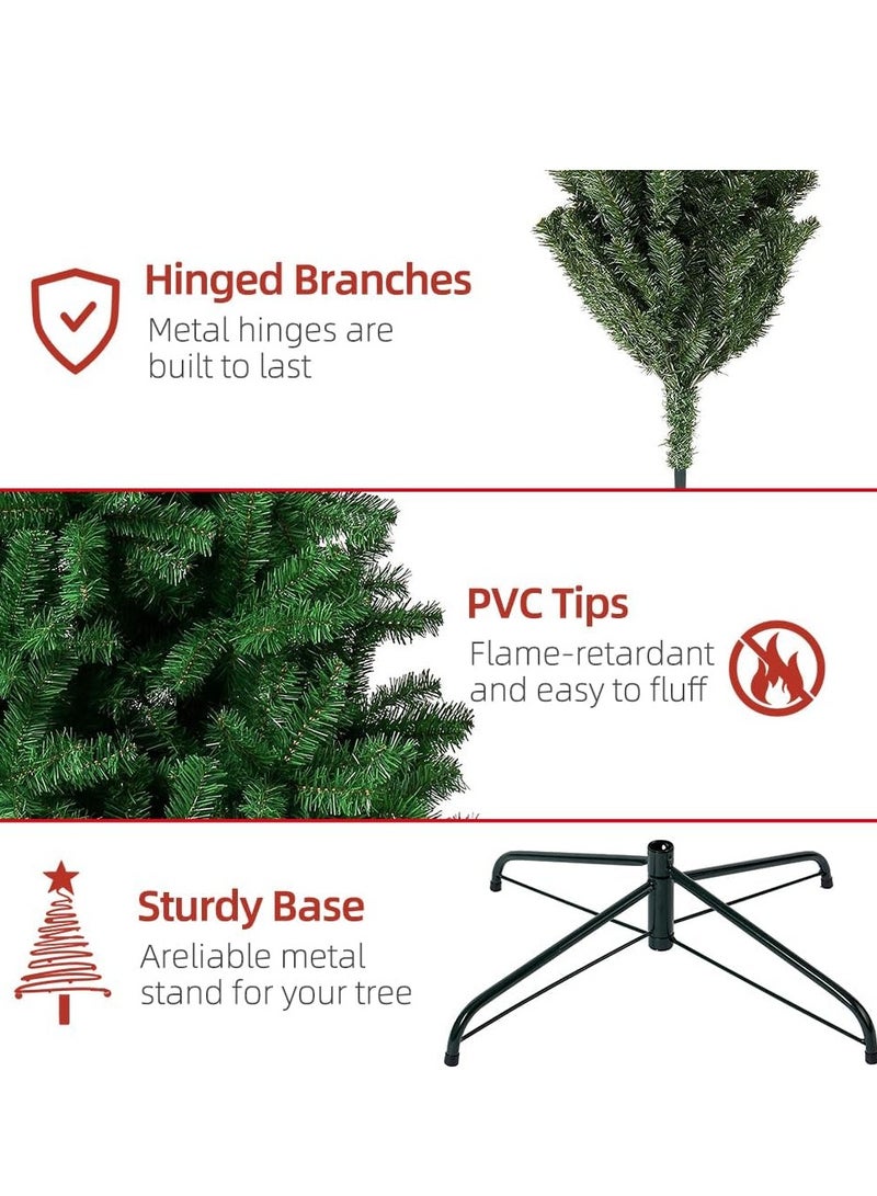 واي آند دي شجرة عيد الميلاد الاصطناعية المزخرفة مع حامل شجرة صنوبر سهلة التجميع بمفصلات معدنية وقاعدة قابلة للطي لتزيين المنزل والمكتب وحفلات الأعياد شجرة عيد الميلاد الداخلية للشقة حامل معدني خارجي لشجرة عيد الميلاد - Image 4