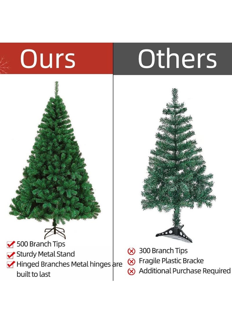 واي آند دي شجرة عيد الميلاد الاصطناعية المزخرفة مع حامل شجرة صنوبر سهلة التجميع بمفصلات معدنية وقاعدة قابلة للطي لتزيين المنزل والمكتب وحفلات الأعياد شجرة عيد الميلاد الداخلية للشقة حامل معدني خارجي لشجرة عيد الميلاد - Image 5