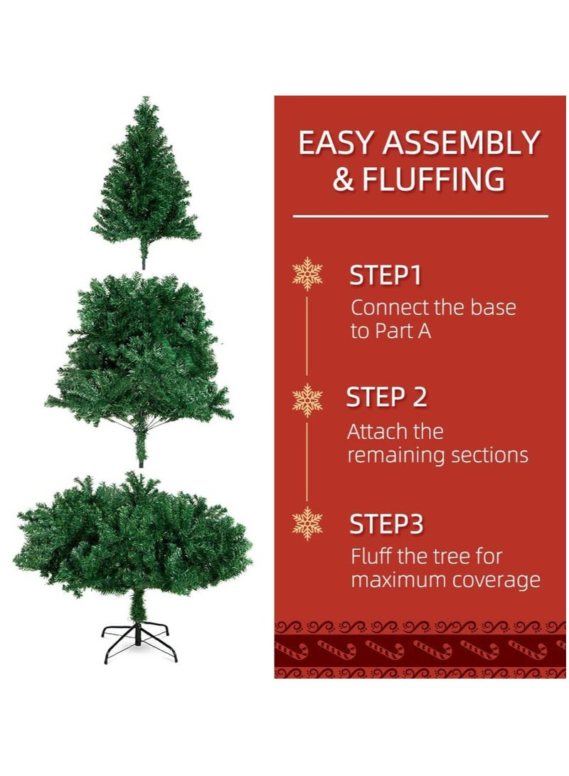 واي آند دي شجرة عيد الميلاد الاصطناعية المزخرفة مع حامل شجرة صنوبر سهلة التجميع بمفصلات معدنية وقاعدة قابلة للطي لتزيين المنزل والمكتب وحفلات الأعياد شجرة عيد الميلاد الداخلية للشقة حامل معدني خارجي لشجرة عيد الميلاد - Image 3