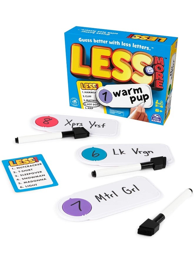 Spin Master Games Less is More, Party Board Game Fun Word Letter Card Game Funny Gift Toy Living Room Family Game Night, For Adults, Teens, And Kids Ages 8 And Up - Image 1