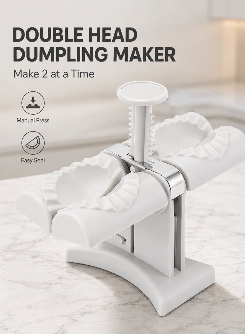 Leoxol Double Head Dumpling Maker | 2 In 1 Manual Dumpling Press Mould | Momo Gyoza Ravioli Empanada Samosa Pierogi Wonton Maker Kitchen Gadget - Image 2