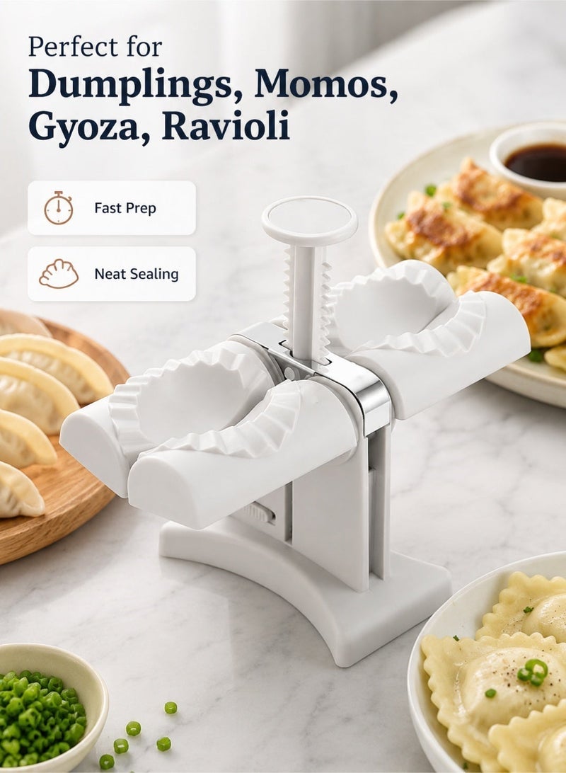 Leoxol Double Head Dumpling Maker | 2 In 1 Manual Dumpling Press Mould | Momo Gyoza Ravioli Empanada Samosa Pierogi Wonton Maker Kitchen Gadget - Image 3
