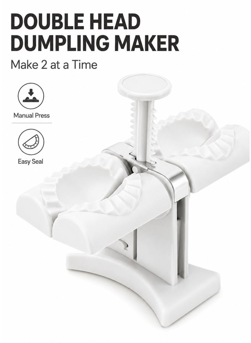 Leoxol Double Head Dumpling Maker | 2 In 1 Manual Dumpling Press Mould | Momo Gyoza Ravioli Empanada Samosa Pierogi Wonton Maker Kitchen Gadget - Image 1