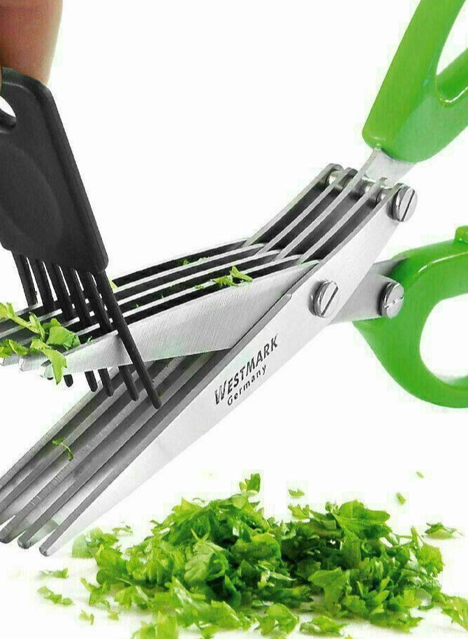 مقص تقطيع متعدد الاغراض مع 5 شفرات من الستانلس ستيل ومشط تنظيف - Image 1