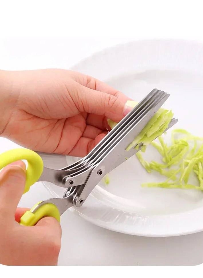 مقص تقطيع متعدد الاغراض مع 5 شفرات من الستانلس ستيل ومشط تنظيف - Image 4