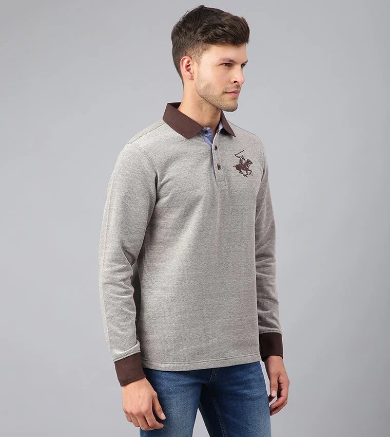 BEVERLY HILLS POLO CLUB  Logo Embroidered Solid Polo T-Shirt for Men | Best Price UAE