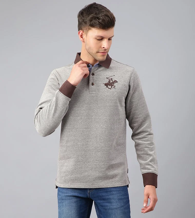 Logo Embroidered Solid Polo T-Shirt