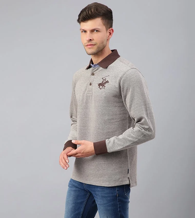 BEVERLY HILLS POLO CLUB  Logo Embroidered Solid Polo T-Shirt for Men | Best Price UAE