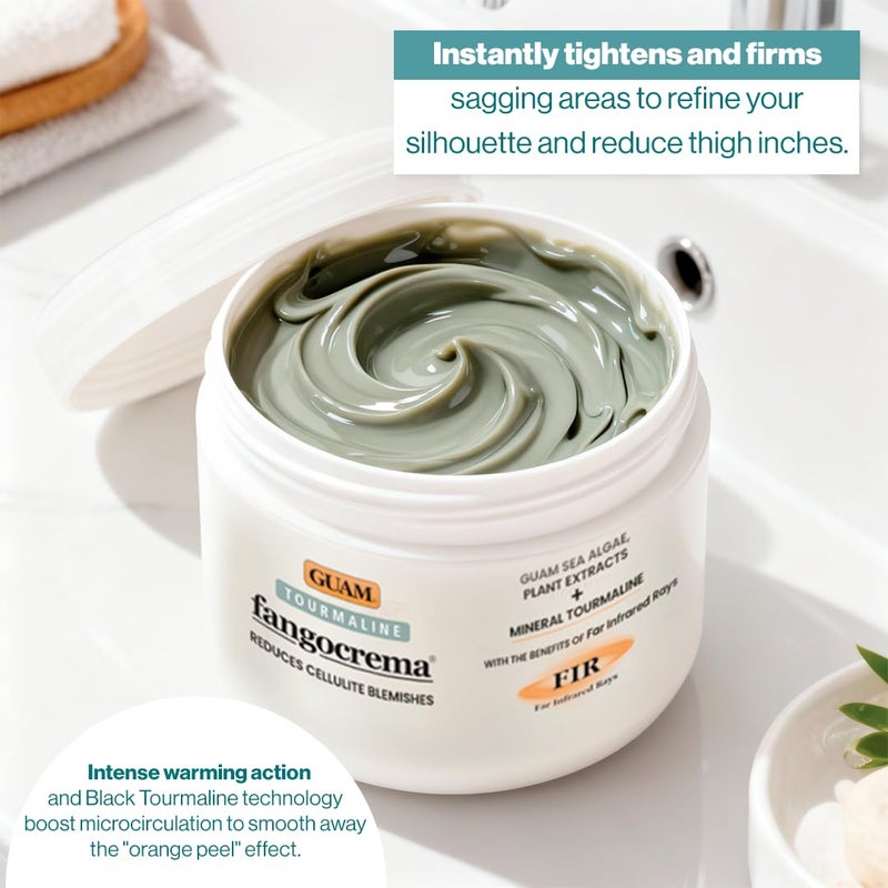 GUAM Fangocrema Anti-Cellulite Cream â€“ Seaweed & Tourmaline FIR for Skin Tightening â€“ Hot Gel with Caffeine for Firming & Contouring (10.5Oz) - Image 3