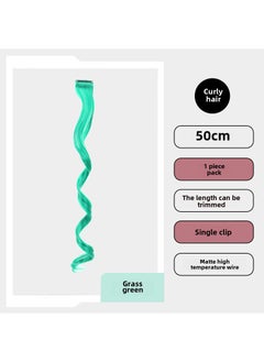 Generic Long Hair Extension Highlight Clip-On grass green 