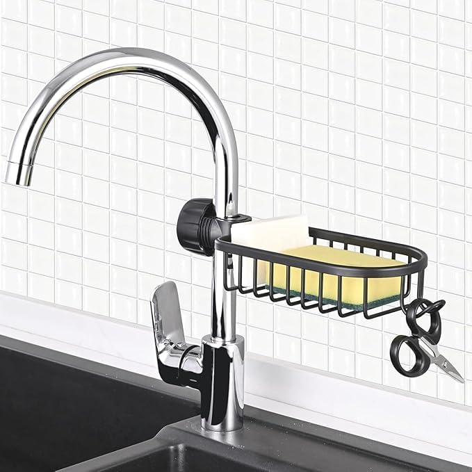 MAPPLE CREATION Toilet Storage Rack Without Punching, Bathroom Storage Rack, Toilet Waterproof Paste Shelf, Place Shampoo and Shower Gel Shelf, Drain Rack with Soap Holder & Storage Basket (Black) - Image 5