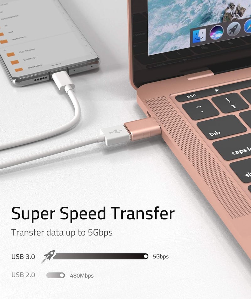 Syntech [2 Pack USB Male to USB3 Female Adapter Compatible with iPhone 17 Pro Max iMac iPad mini/Pro 2023 Pro MacBook Air 2024 and Other Type C Devices, Rose Gold - Image 5