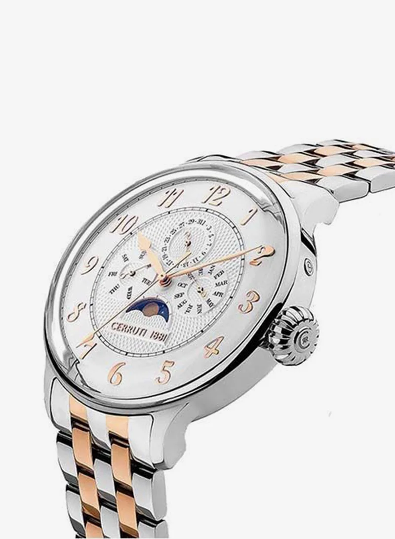 CERRUTI 1881  DERVIO Round Analog Wrist Watch CIWGK2205702 - 50 mm - Silver for Men | Best Price UAE