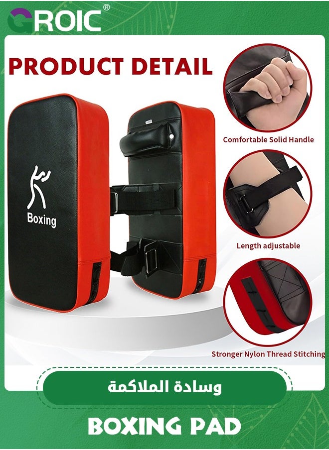 GROIC Boxing Pads Punching Mitts, Shock Absorbent Training Hand Pads, Extra Large & Thicken Leatherette Boxing Equipment,Ideal for Karate, Muay Thai Kick, Sparring, Dojo, Martial Arts, MMA  - Image 4