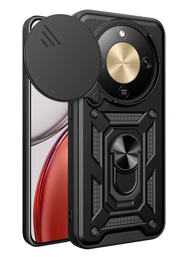 general Compatible with Honor X9d 5G Case, with Slide Camera Cover Heavy Duty Military Grade Shockproof Magnetic Ring Holder Kickstand Case - Image 1