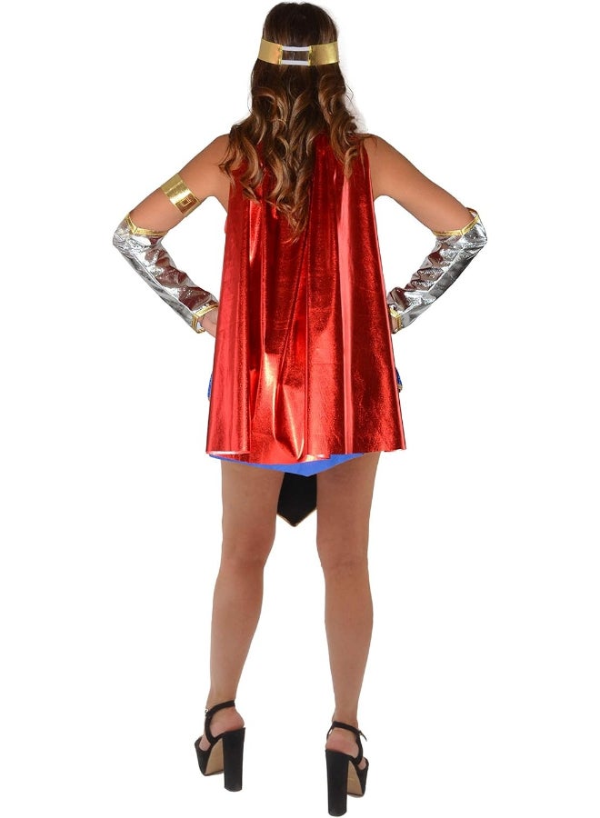 Ciao Wonder Woman Adult Costume Size M | Official DC Comics Superhero Outfit with Dress, Gloves, Sleeves & Overboots - Image 3