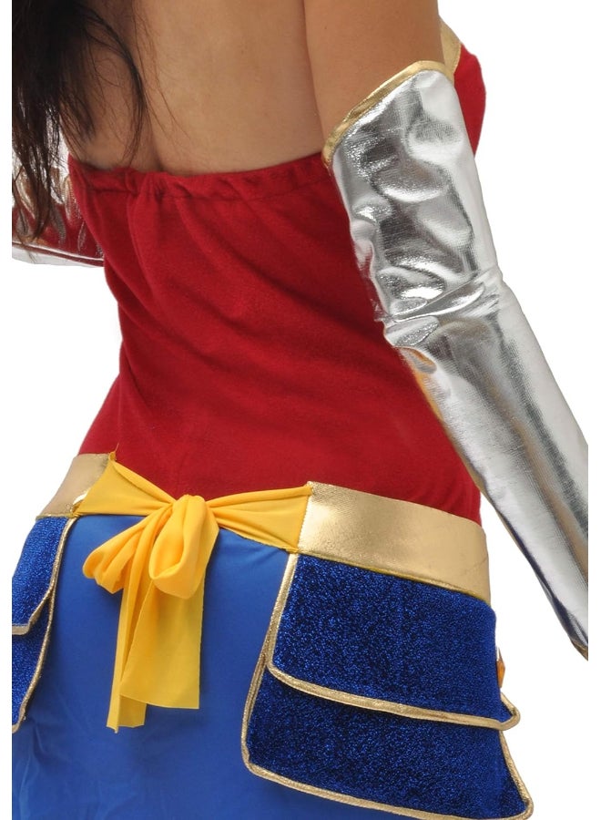 Ciao Wonder Woman Adult Costume Size M | Official DC Comics Superhero Outfit with Dress, Gloves, Sleeves & Overboots - Image 2