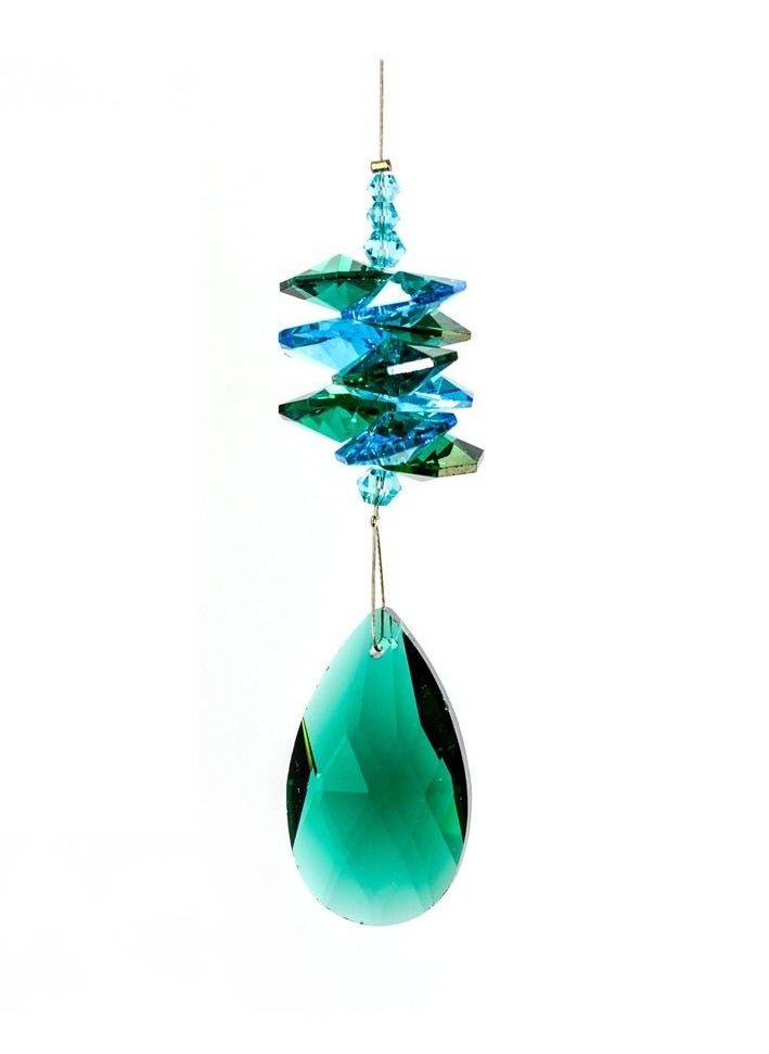 CONCORD Car Rear View Hanging Crystals Drop - green  - Image 1