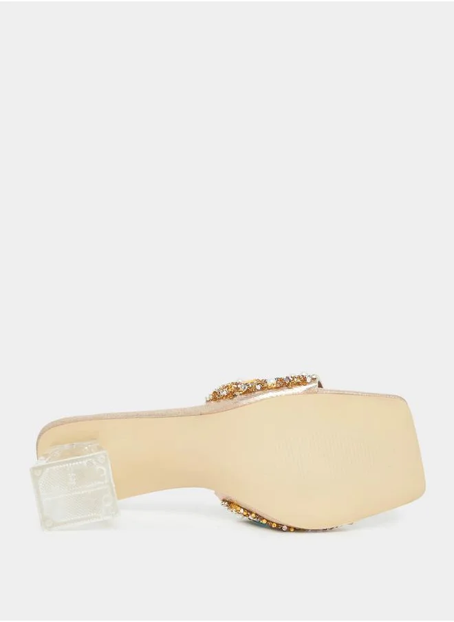 ستايلي Embellished Detail Block Heels