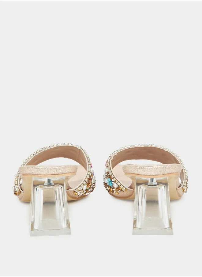 ستايلي Embellished Detail Block Heels