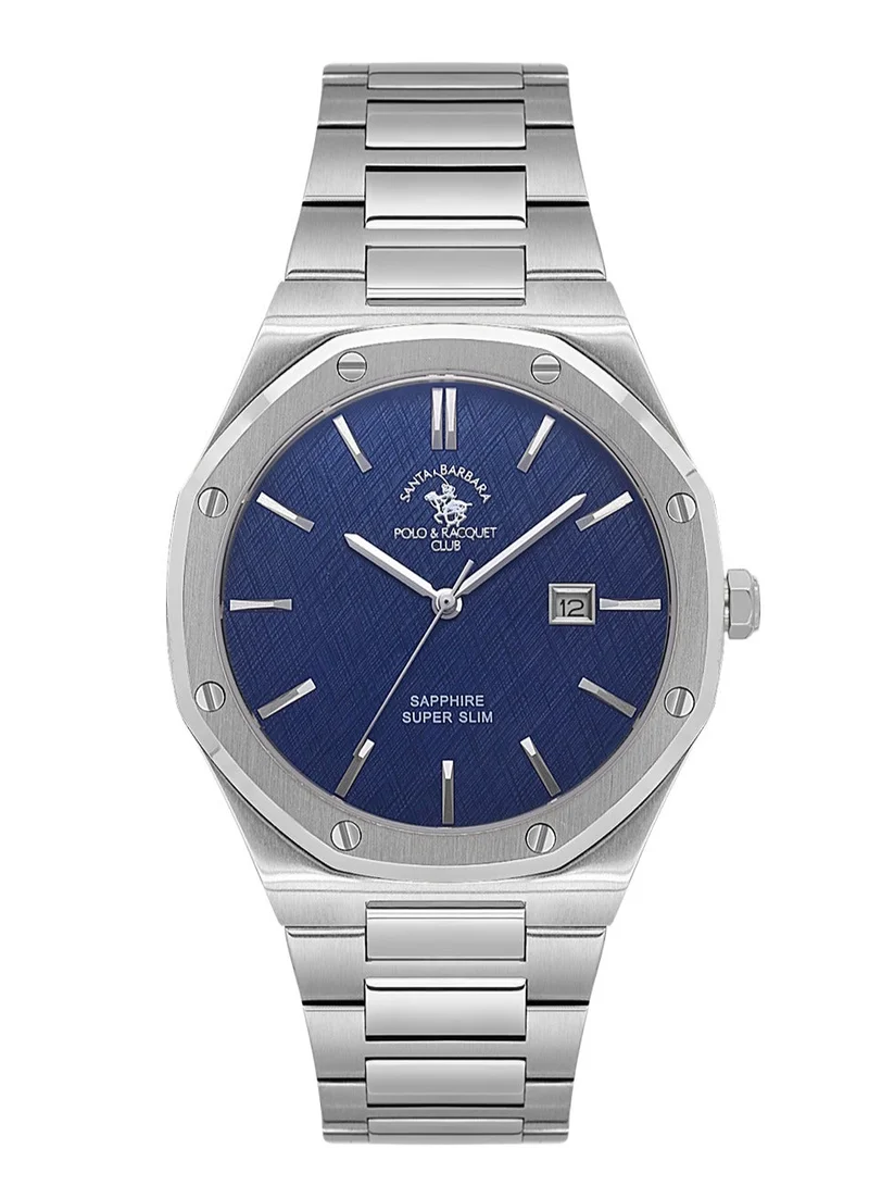 SANTA BARBARA POLO & RACQUET CLUB Santa Barbara Polo & Racquet Club - Noble Men's Watch | Stainless Steel Band with Steel Case | Analog | Round Dial | Sapphire Glass | Japanese Quartz | Water Resistance 50 Meters