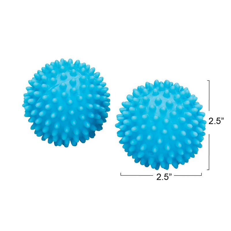 Household Essentials Soft Dryer Balls, 2.5" Diameter, Blue, Set of 2 - Image 3