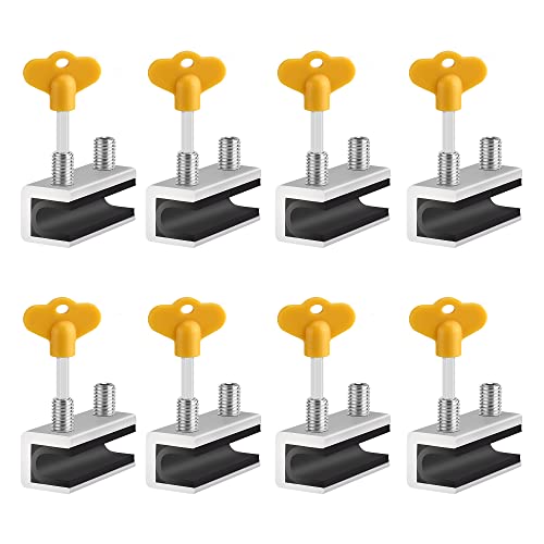 PENMAMA Window Locks, 8 Sets Sliding Security Window Lock with Key for Vertical & Horizontal Sliding Windows & Sliding Doors, Adjustable Window Locks Security Window Stoppers for Patio Bedroom Home and Office - Image 1