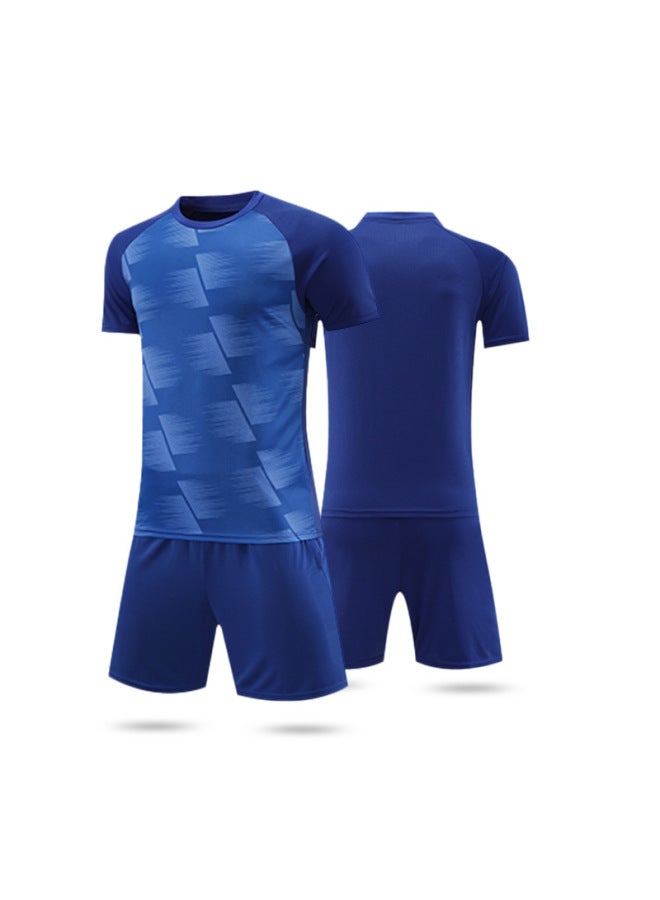 Football Uniform Suit Customized Light Version Adult And Children's Game Training Uniform Summer Breathable Sweat-absorbent Jersey Dark Blue