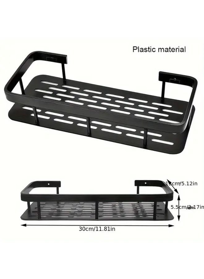 Wall Mounted Easy To Clean No Drill Installation Bathroom Kitchen Storage Rack Space Saving Organizer For Shampoo Soap Accessories Bathroom Storage Rack - Image 5